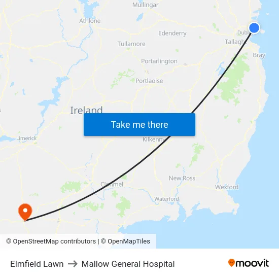 Elmfield Lawn to Mallow General Hospital map