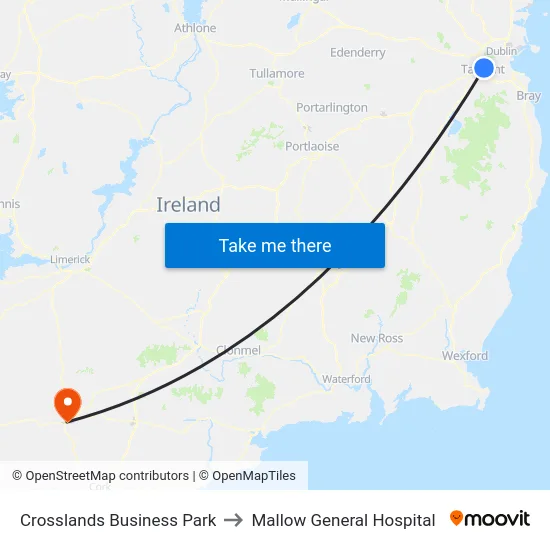 Crosslands Business Park to Mallow General Hospital map
