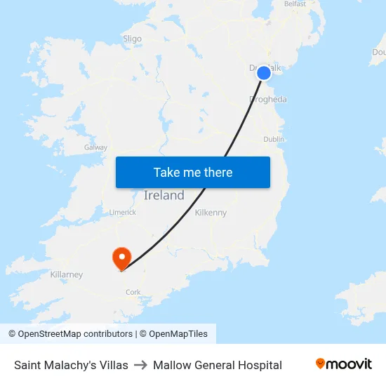 Saint Malachy's Villas to Mallow General Hospital map