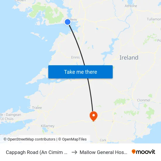 Cappagh Road (An Cimím Mór) to Mallow General Hospital map