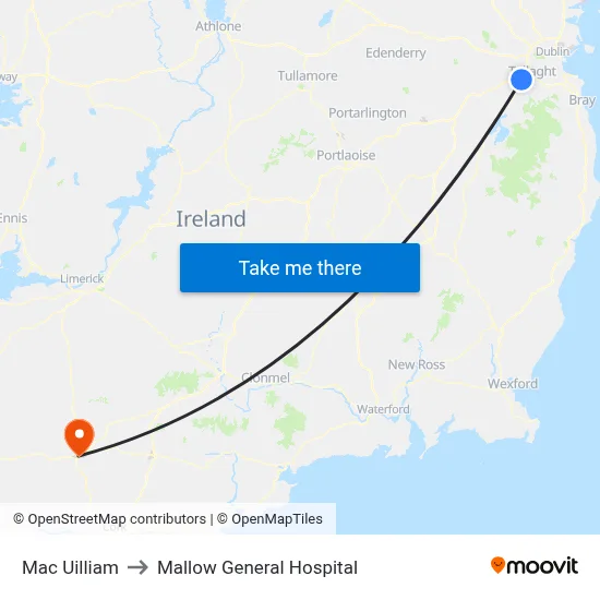 Mac Uilliam to Mallow General Hospital map