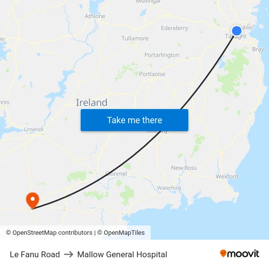 Le Fanu Road to Mallow General Hospital map