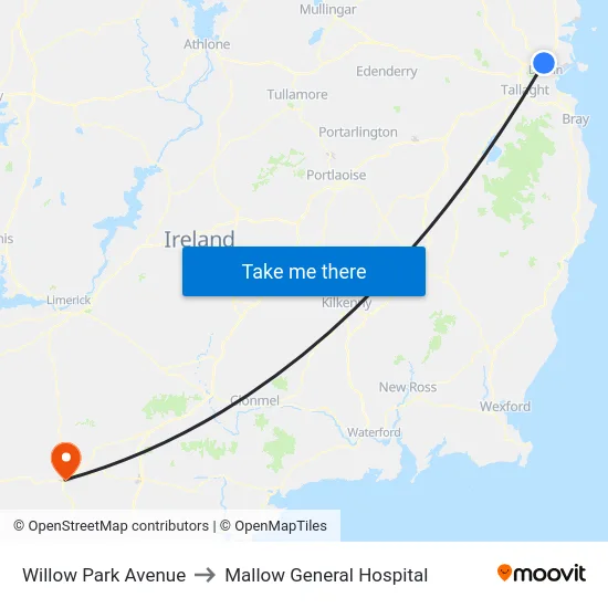 Willow Park Avenue to Mallow General Hospital map