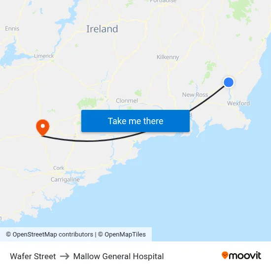 Wafer Street to Mallow General Hospital map