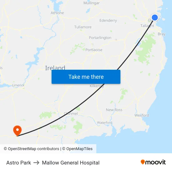 Astro Park to Mallow General Hospital map