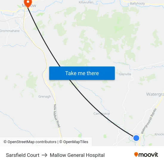 Sarsfield Court to Mallow General Hospital map