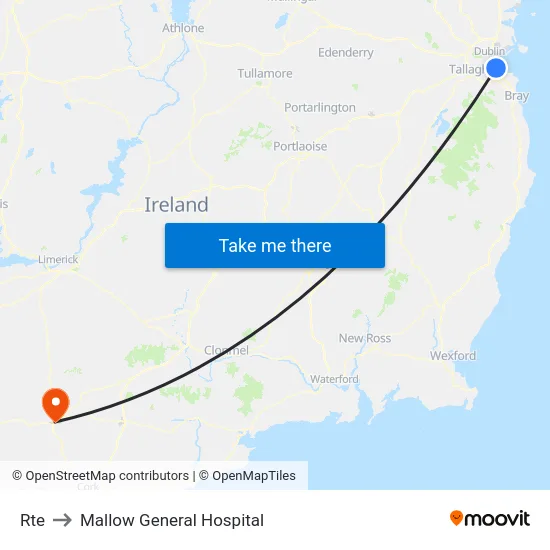 Rte to Mallow General Hospital map