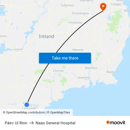 Páirc Uí Rinn to Naas General Hospital map