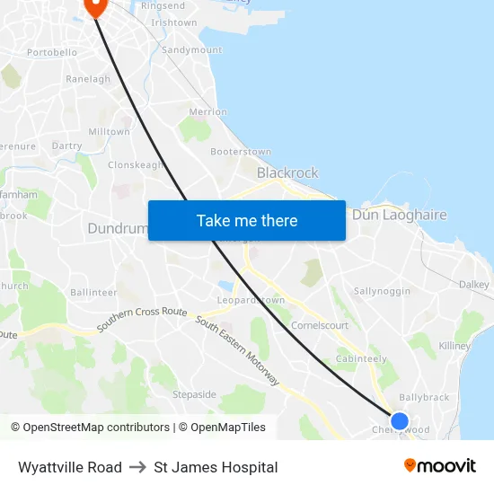 Wyattville Road to St James Hospital map