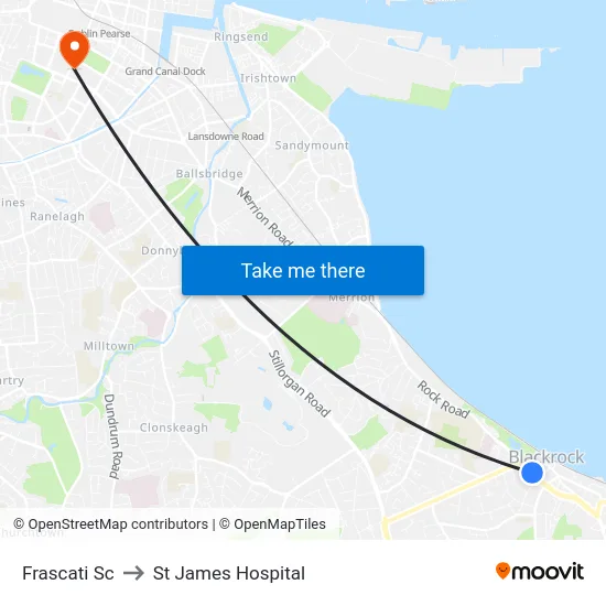 Frascati Sc to St James Hospital map