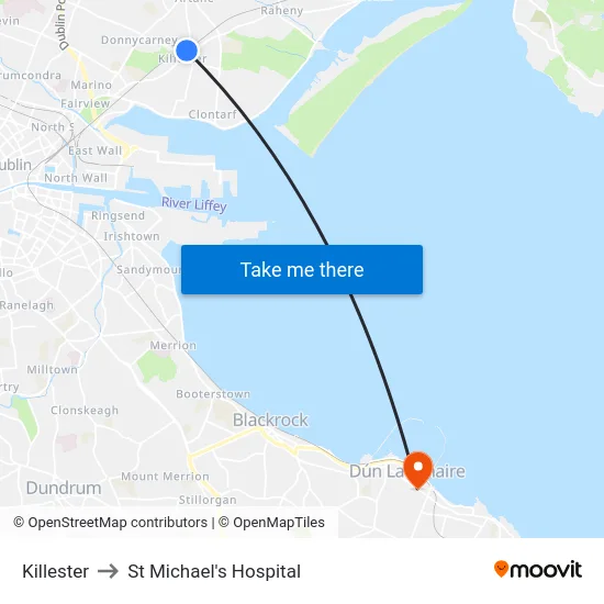 Killester to St Michael's Hospital map