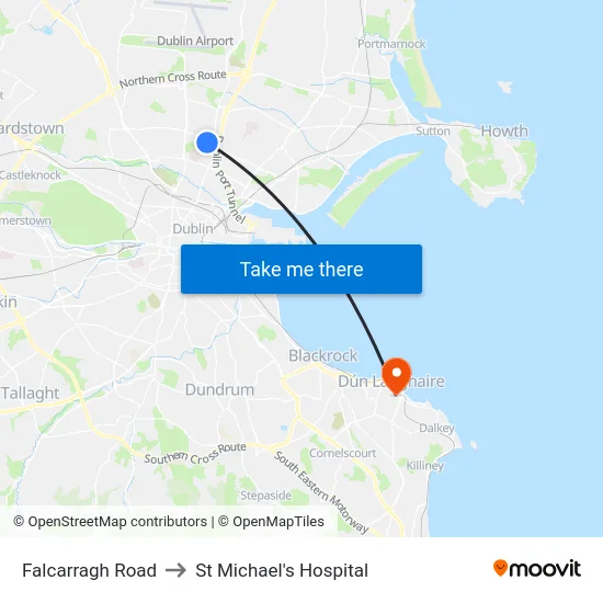 Falcarragh Road to St Michael's Hospital map