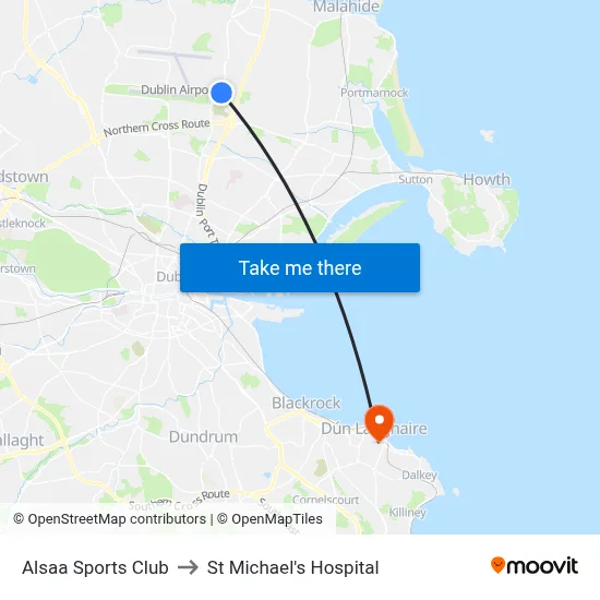 Alsaa Sports Club to St Michael's Hospital map