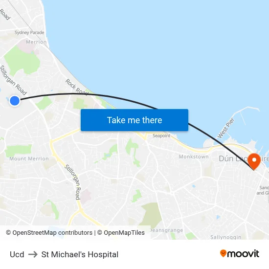 Ucd to St Michael's Hospital map