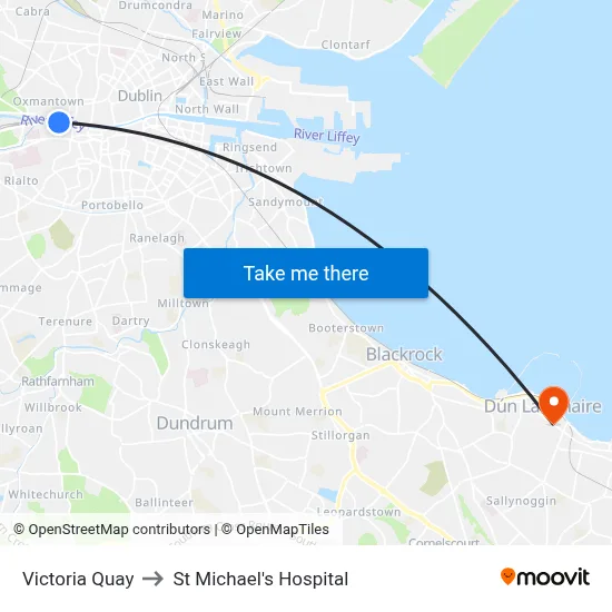 Victoria Quay to St Michael's Hospital map