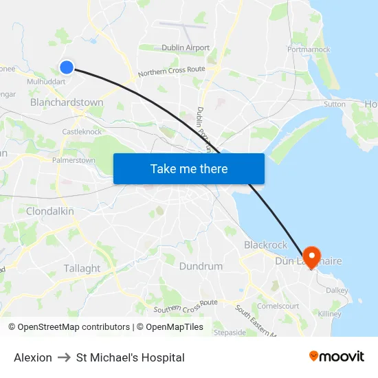 Alexion to St Michael's Hospital map