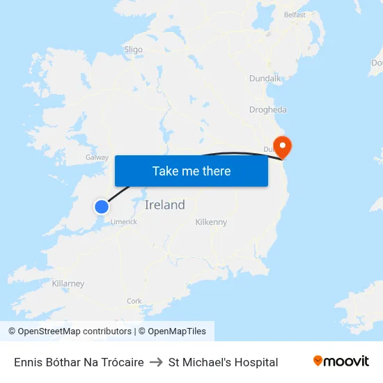 Ennis Bóthar Na Trócaire to St Michael's Hospital map