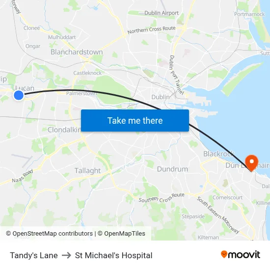 Tandy's Lane to St Michael's Hospital map