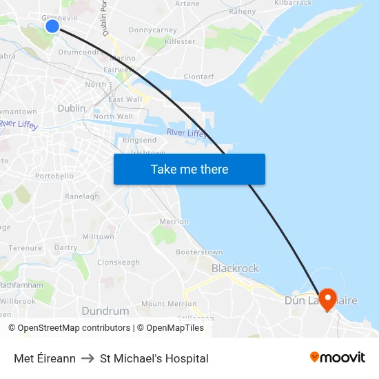 Met Éireann to St Michael's Hospital map