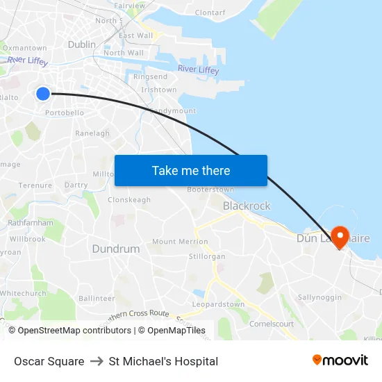 Oscar Square to St Michael's Hospital map