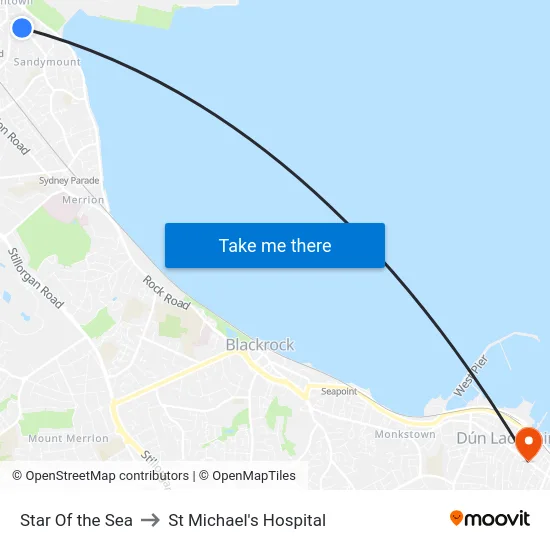 Star Of the Sea to St Michael's Hospital map