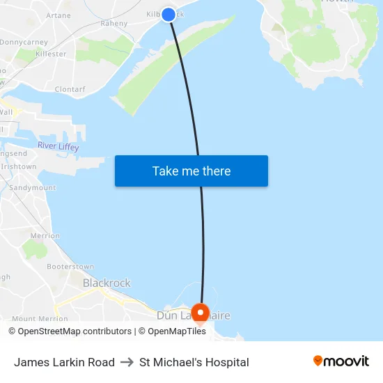 James Larkin Road to St Michael's Hospital map
