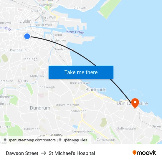 Dawson Street to St Michael's Hospital map