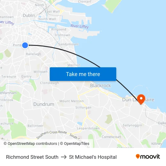 Richmond Street South to St Michael's Hospital map