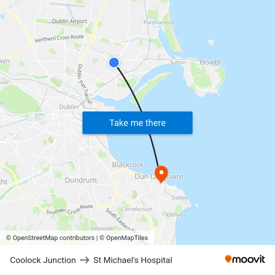 Coolock Junction to St Michael's Hospital map