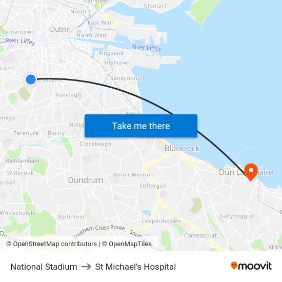 National Stadium to St Michael's Hospital map