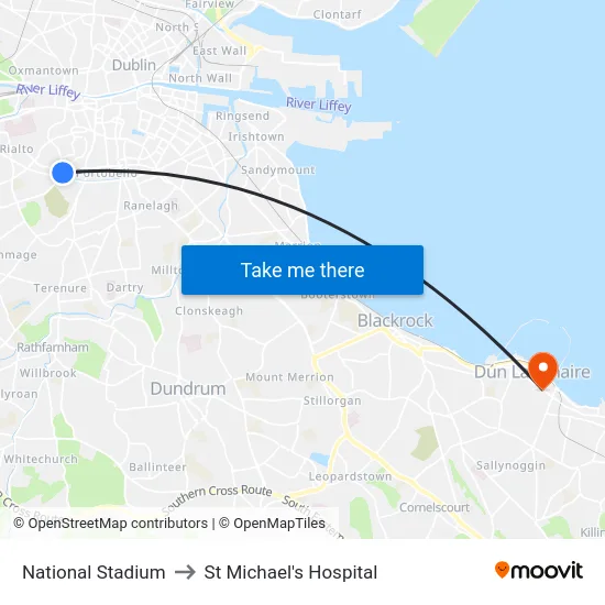 National Stadium to St Michael's Hospital map