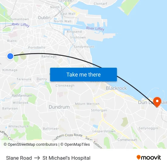 Slane Road to St Michael's Hospital map