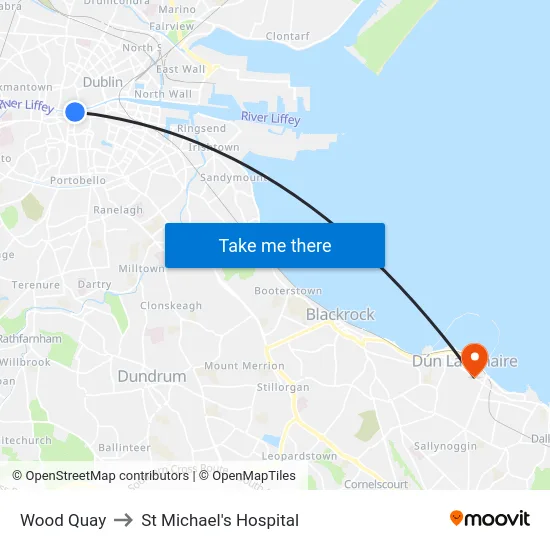 Wood Quay to St Michael's Hospital map