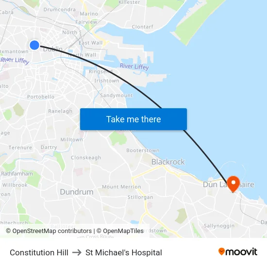 Constitution Hill to St Michael's Hospital map