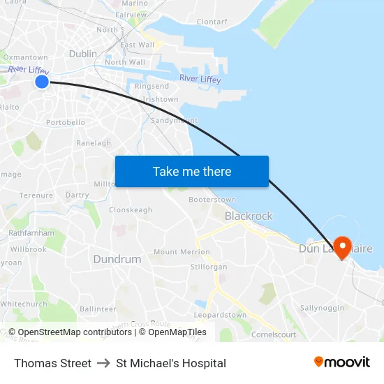 Thomas Street to St Michael's Hospital map