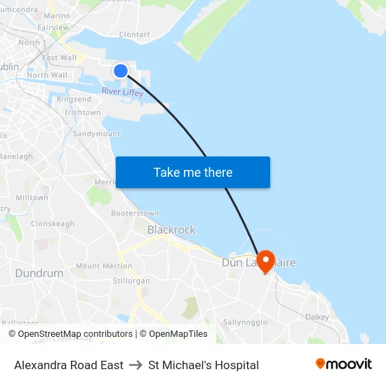 Alexandra Road East to St Michael's Hospital map