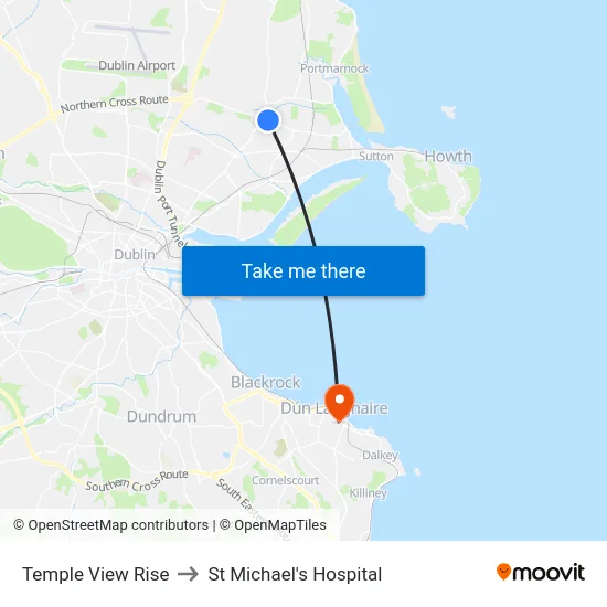 Temple View Rise to St Michael's Hospital map