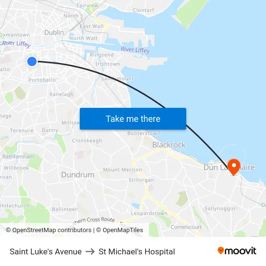 Saint Luke's Avenue to St Michael's Hospital map