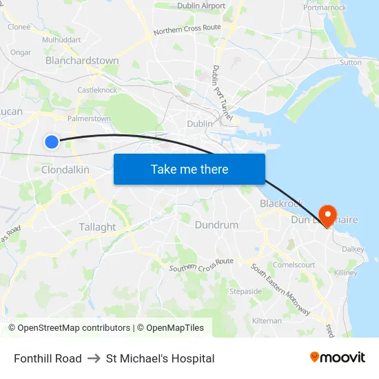 Fonthill Road to St Michael's Hospital map