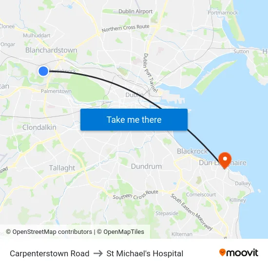 Carpenterstown Road to St Michael's Hospital map