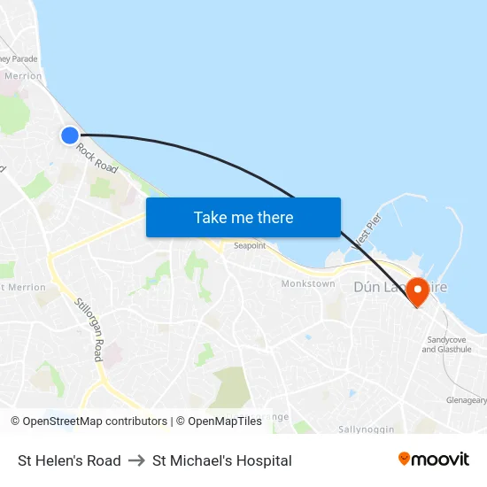 St Helen's Road to St Michael's Hospital map