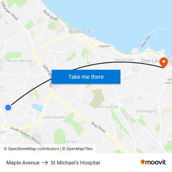 Maple Avenue to St Michael's Hospital map