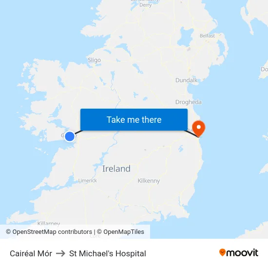 Cairéal Mór to St Michael's Hospital map