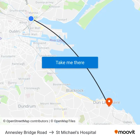 Annesley Bridge Road to St Michael's Hospital map