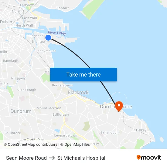 Sean Moore Road to St Michael's Hospital map