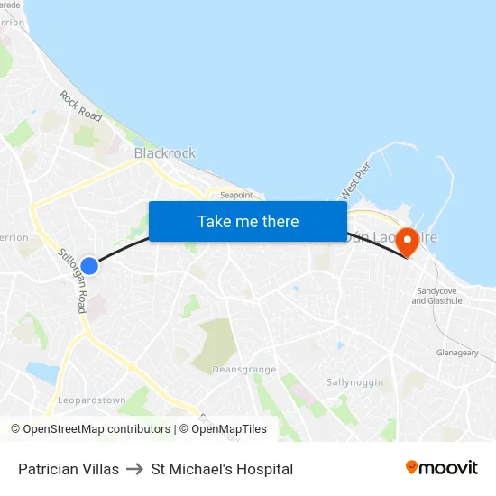 Patrician Villas to St Michael's Hospital map