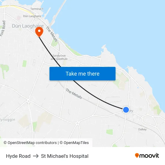 Hyde Road to St Michael's Hospital map