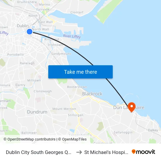 Dublin City South Georges Quay to St Michael's Hospital map