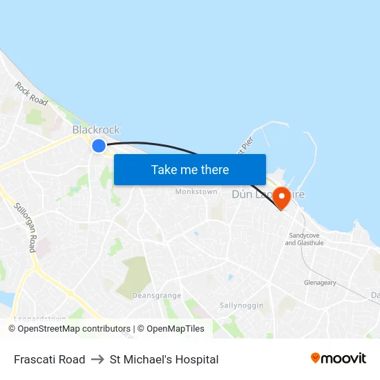 Frascati Road to St Michael's Hospital map
