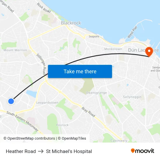Heather Road to St Michael's Hospital map